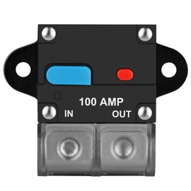 Jtron Circuit Breaker 100 AMP Car Audio Solar Energy Inline Circuit Breaker Fuse Inverter with Waterproof Cover for Motor Auto Car Marine Boat Bike Fuse Holders Inverter(100A)