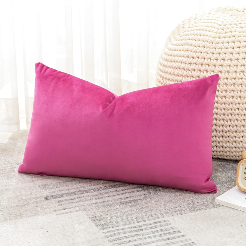 Artscope Luxury Velvet Cushion Covers Decorative Lumbar Pillowcases Soft Solid