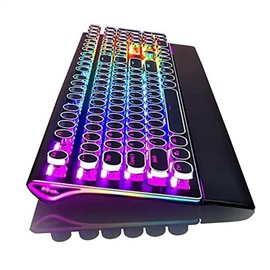 Teclado de Juego, RGB Teclado de Juegos mecánicos retroiluminados, Teclado mecánico ergonómico, USB Juego cableado Ordenador Personal Teclado, 108... 