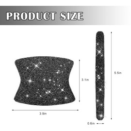 kingsea 8pcs Bling Car Door Handle Protector Stickers,Crystal Rhinestone Glitter Car Door Handles Cup Scratch Protectors Decals Universal (Black)