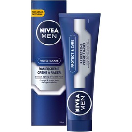 NIVEA MEN NIVEA MEN Protect & Care Rasiercreme für Männer (100 ml), mit cremigem Schaum für eine sanfte Rasur, hautschonende Rasiercreme für Herren