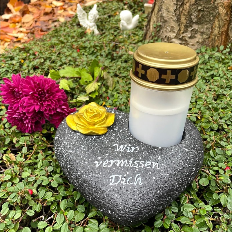 KELOPEST® Grave Ornament Heart in Stylish Stone Look – The