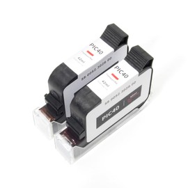 yuanxinink Pic40 Ink Cartridge 40ml Replacement for Fp Pic40 Red Ink Cartridge for Postbase 20/30/45/65/85，Compatible with # 58.0052.3028.00，Fluorescent Ink，2-Pack 40ml