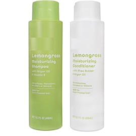 Lemongrass Moisturizing Shampoo with Argon Oil and Vitamin E & Conditioner with Shea Butter and Argan Oil 15.2fl oz/450 ml (Pack of 2)