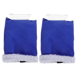 FUNOMOCYA 2pcs Warm Gloves Snow Shovel Ice Scraper Brush for Car Windshield Scraper Mitt Car Cleaning Mitt Remover Tool for Vehicle Truck