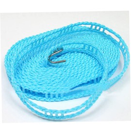 KOMBIUDA 5m Adjustable Windproof Nylon Clothesline Rope Drying Line with Partition Design for Outdoor Camping and Laundry Use Random Colors