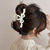 White Bow Hair Clips for Women Elegant Stylish Hair Claw