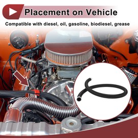 HEROFFIX 1Pcs 1/2 Fuel Line Hose 3ft Vacuum Hose Automotive Fuel Hose 1/2"ID 20mm OD NPR Rubber,Nylon