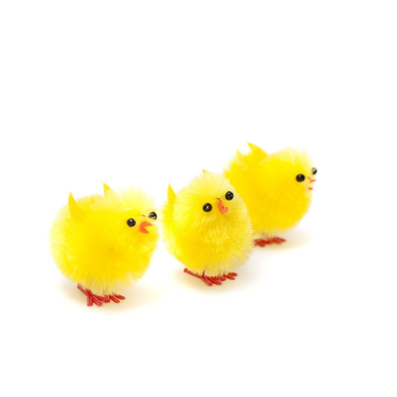 Pack Of 6 Small Fluffy Easter Chicks Cute Mini Yellow