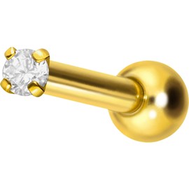 PIERCINGLINE Titanium Ear Piercing with Internal Thread | Encased Crystal | Piercing Ear Helix Tragus Lobe | Choice of Colours and Sizes, Titanium