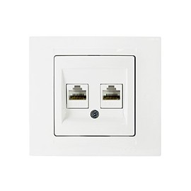 Gunsan Moderna Data Connector 2 Way CAT6 Internet Network White
