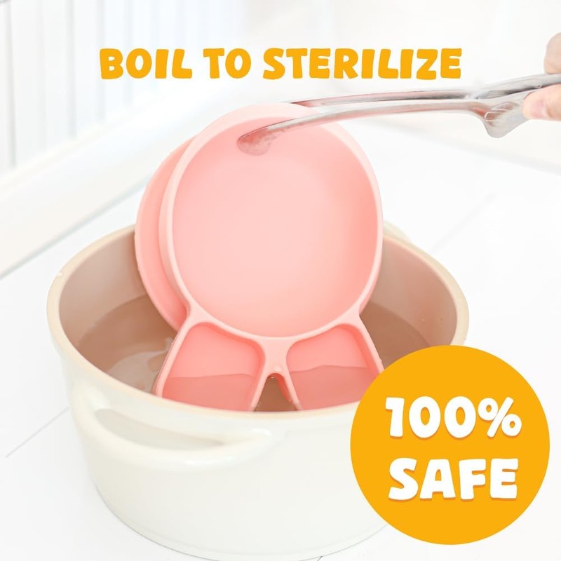 SILUNITY Baby Suction Plate Yellow Rabbit Made in Korea Silicone