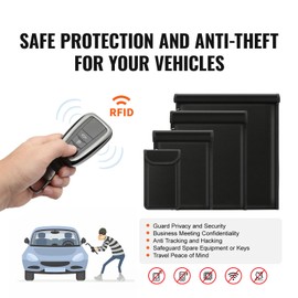 Happybuy Faraday Bags, 4 Pack Faraday Pouch Set for Laptop (16.9x15),Tablet (13x10.2),Phone (7.87x4.7) & Radio (10.6x7.8), Fireproof Signal Blocking Holder, Anti-Theft & Anti-Hacking Pouch Blocker