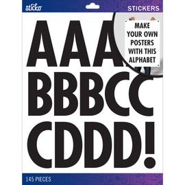 Sticko Alphabet Stickers, Regular X-Large, Black Futura