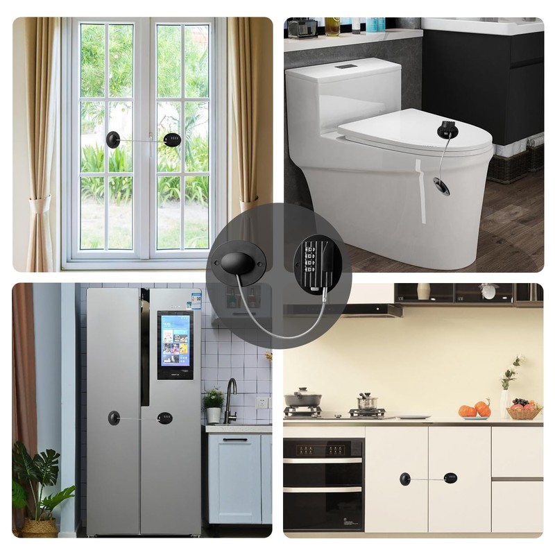 Refrigerator Lock with Combination, Keyless Security Lock for Freezers, Cabinets,