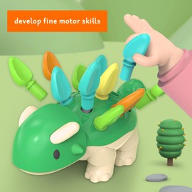 Toddler Montessori Toys Educational Dinosaur Game Learning Activities - Gifts for 6 9 12 18 Month Age 1 2 3 4 One Year Old Boy Girl Kid Birthday - Baby Sensory Fine Motor Skills Developmental Toys