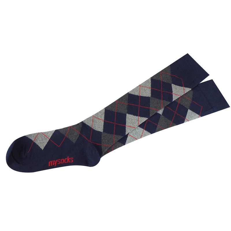 Mysocks Knee High Socks Long Golf Socks Fancy Colorful Argyle