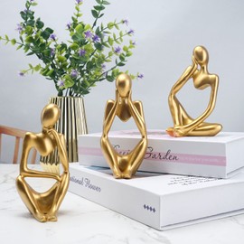 PIGPIGFLY Sculptures,Decorative Figures,Abstract Figure Statue,Decoration Living Room,Abstract Sculpture,Home Store Decoration,Modern Living Room Ornaments（Gold）