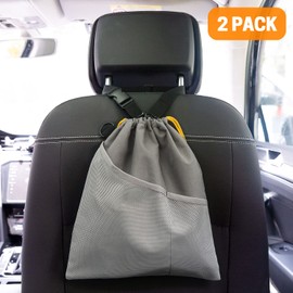 GNEGNI 2PCS Car Garbage Can, Hanging Car Trash Bag with Waterproof Leakproof Lining