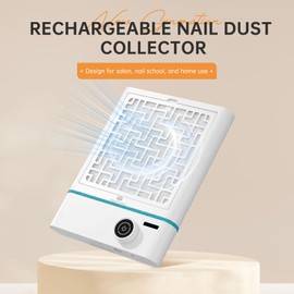 CHRISTINE SHELLY Nail Dust Collector, Bling Diamond Cordless Rechargeable Vacuum Nail Tech Fan Extractor, Professional Nail Duster Suction Manicure Tool for Acrylic Polishing, Low Noise, Salon&Home