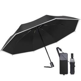 折りたたみ傘 ワンタッチ自動開閉 軽量 メンズ 280g 大きいサイズ 8本骨 撥水 耐風 速乾 傘 超吸水カバー付き 反射テープ付き コンパクト レディース おりたたみ傘 通勤 通学 梅雨対策 ブラック
