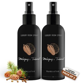 605Products - Mahogany Teakwood Air Freshener - Room Spray for Home, Bathroom, & Bedroom - Long Lasting Odor Eliminator with Essential Oils and Natural Ingredients - Home Fragrance Essential - 2 Pack