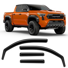 GEARMEISTER in-Channel Rain Guards Fit for Toyota Tacoma 2024-2025, Durable Side Windows Wind Deflectors, 2024 2025 Tacoma Rain Guard Black 4 PCS