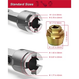 1.5" Tub Drain Extractor and Heavy Duty Tub Drain Remover Wrench Tool