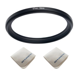 67mm Lens to 58mm Camera Lens Adapter 67mm to 58mm Step Down Ring Adapter Ring for All Brands of UV ND CPL, with Premium Lens Wiping Cloth 2 Pack (67mm-58mm)