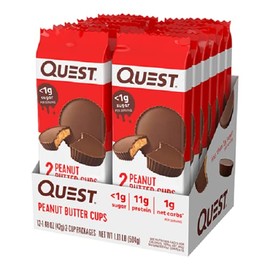 Quest Nutrition Peanut Butter Cups, High Protein, Low Carb, Low Sugar, Keto Friendly, 11g Protein, 1g Sugar, 12ct