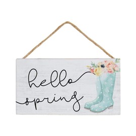 Simply Said, INC Petite Hanging Accents, Hello Spring- 5.5" x 6.5" Wood Sign PHA1440