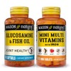 MASON NATURAL Glucosamine Chondroitin & Daily Multi Vitamin Bundle with DHA, Omega-3, Iron, B-Complex & Calcium – May Support Joint and Immune Health