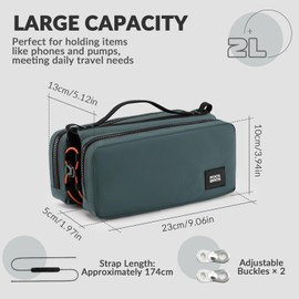 ROCKBROS Bicycle Frame Bag, High-Capacity Top Tube Container with 2 Side Pouches, Bike Tool Holder, Cycling Storage Pouch with 1 Adjustable Shoulder Strap, 6 Colors