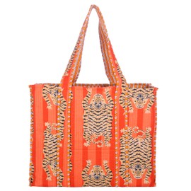 AFFERTO 100% Cotton Shoulder Bag Tote Bag Women Reversible Bags for Shopping Bag Reusable Grocery Bags Stylish Travel Bag, Design 14, One Size, Tote Bag