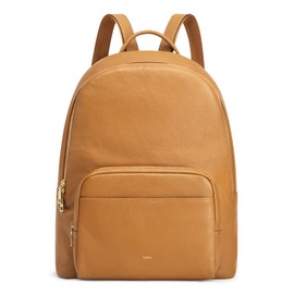 Kattee Leather Backpacks for Women,Fashion Multi-fuction Bag with Card Zipper Bag Attached at the Back for Travel Work Shopping and School, Brown