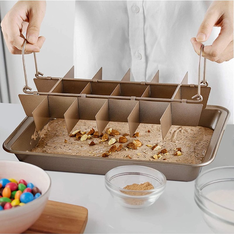 Ailelan Brownie Pan with Dividers, Brownie Pan, Non Stick Brownie