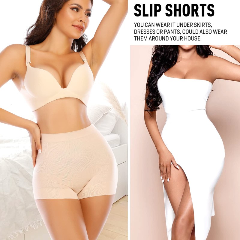 Seamless Shaping Boyshorts Panties for Women Tummy Control Shapewear Slip