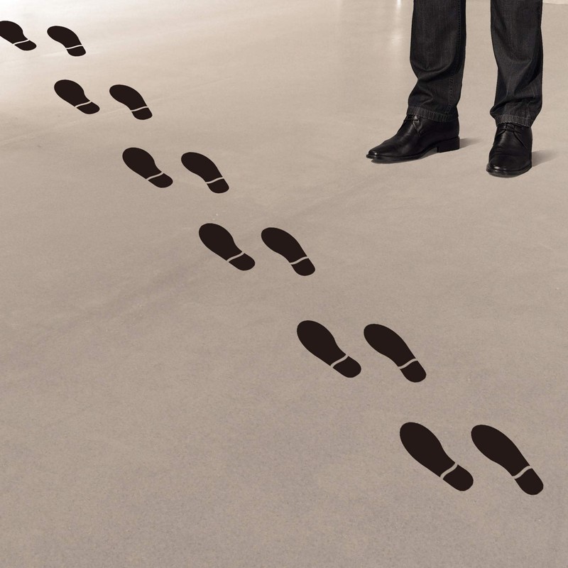 15 Pairs Social Distance Stickers for Floor Stickers Footprints Footprints