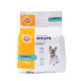 Arm & Hammer for Pets Male Dog Wraps, X-Small | Super Absorbent Dog Wraps for Male Dogs | Arm & Hammer Baking Soda Enhanced Dog Wraps for Odor Control