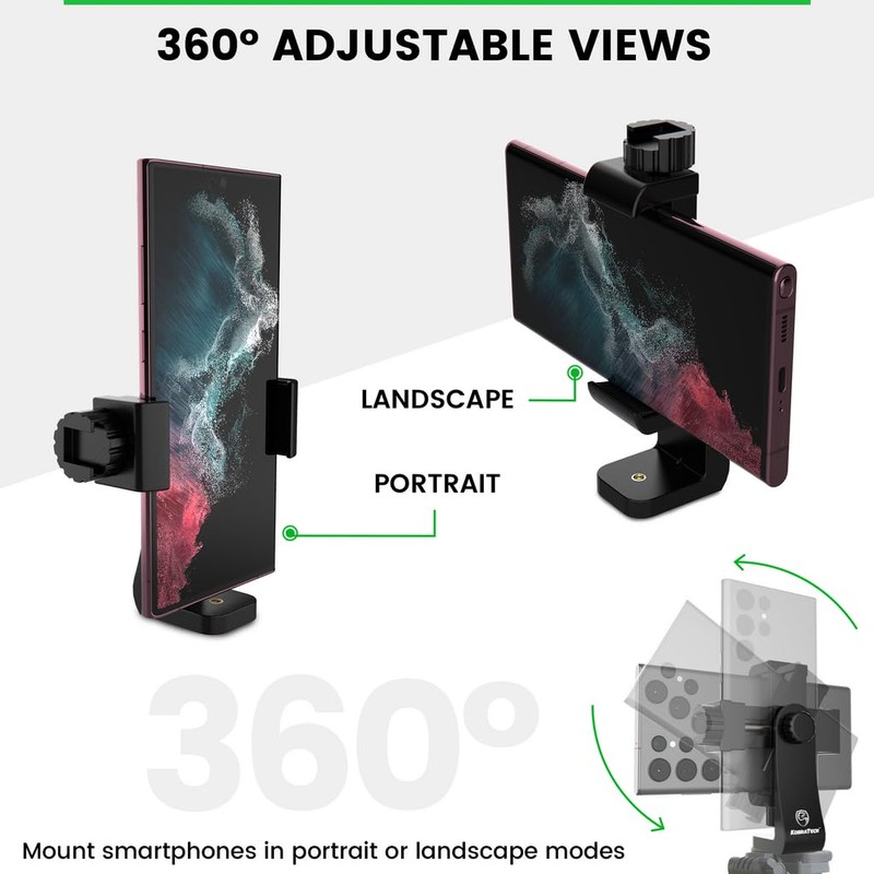 KobraTech - Soporte de trípode para teléfono Celular UniMount 360,