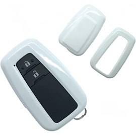 Nordecco ABS Gloss Protective Case Compatible with Toyo-ta CHR Camry Corolla RAV4 Highlander C-HR Prius Land Cruiser Prado Hybrid 2/3/4 Button Keyless Remote Control (Gloss White)