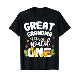 Great Grandma of the Wild One Zoo Birthday Jungle Animal T-Shirt