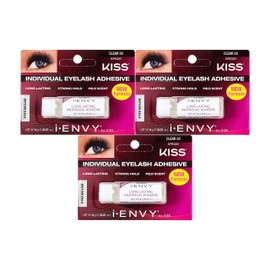Kiss I Envy Clear 03 Eyelash Adhesive Individual 0.21 Ounce (6ml) (3 Pack)