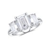 Jaransheti Moissanite Engagement Ring For Women 3ct Emerald Cut 3-Stone