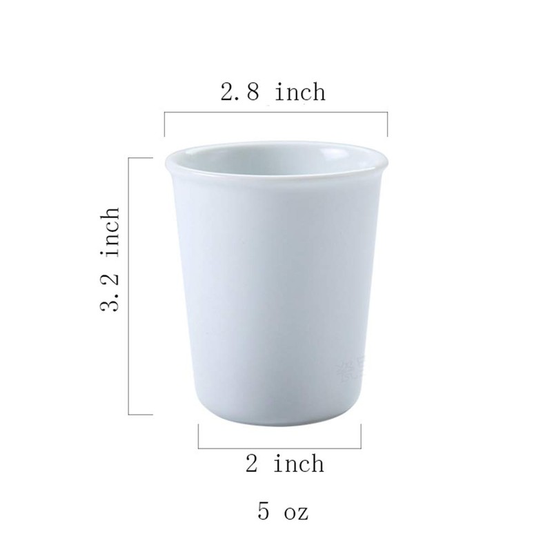 Gaolinci 2 Pcs Simple White Ceramic Mouthwash Cups, Bathroom Brushing