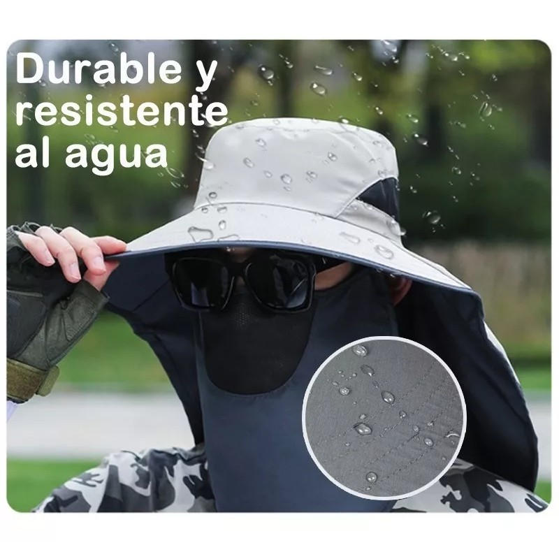 Dolores Sombrero Pesca Sol Protección Cuello Cara Mangas Brazo 3pcs