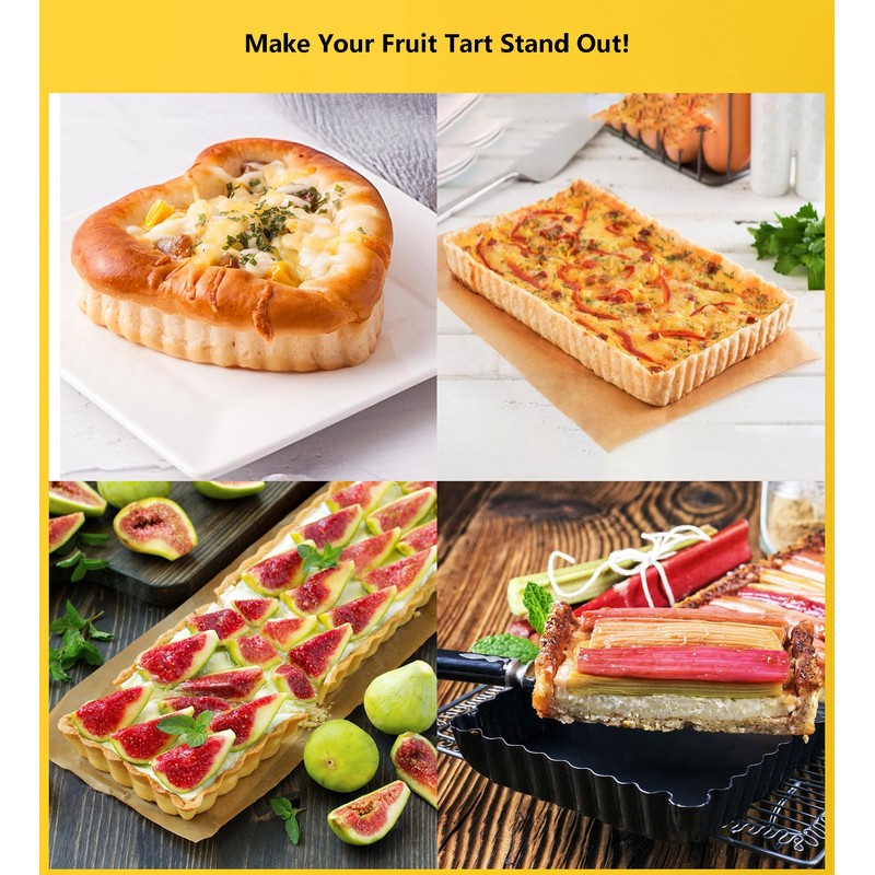 Makidar Special Shapes Fruit Tart Pan with Removable Loose Bottom
