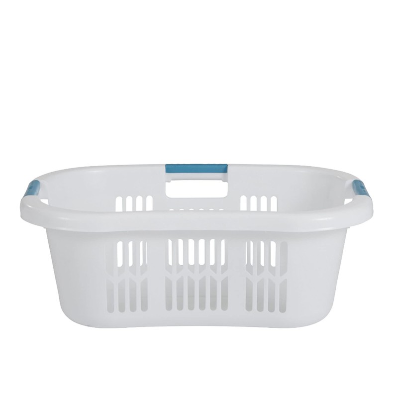 Rubbermaid Laundry Basket XL Hip-Hugger Basket 2.1-Bushel White Laundry Storage/Bathroom/Bedroom/Home