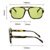 RUNHUIS Vintage 70s Sunglasses Women Men Retro Large Square Frame
