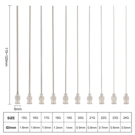 BENECREAT 10 Pcs 10 Sizes Metal Needles Iron 3.9 inches (10 cm) Dispenser Needles Brass Joint 15/16/17/18/19/20/21/22/23/24G with Storage Case Glue Ink Needle Tip Replacement Craft Parts